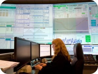 A person working in the control room.