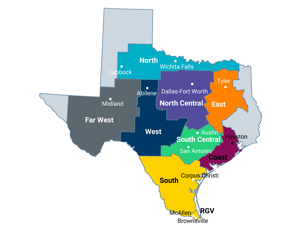 ERCOT Weather Zone Map